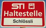 sti-3/741352/130834---sti-haltestellenschild---pohlern-schloessli (130'834) - STI-Haltestellenschild - Pohlern, Schlssli - am 22. November 2011