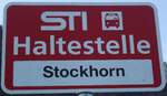 (136'841) - STI-Haltestellenschild - Niederstocken, Stockhorn - am 22.