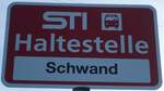 (136'842) - STI-Haltestellenschild - Niederstocken, Schwand - am 22.