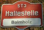 (137'051) - STI-Haltestellenschild - Sundlauenen, Balmholz - am 28.