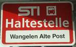 sti-3/742904/148322---sti-haltestellenschild---wangelen-wangelen (148'322) - STI-Haltestellenschild - Wangelen, Wangelen Alte Post - am 15. Dezember 2013