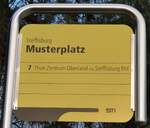 Steffisburg/910457/284927---sti-haltestellenschild---steffisburg-musterplatz (284'927) - STI-Haltestellenschild - Steffisburg, Musterplatz - am 16. Februar 2026