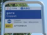 (227'320) - TPN/ABG-Haltestellenschild - Coppet, gare - am 15. August 2021
