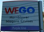 (152'871) - WEGO-Haltestellenschild - Clifton Hill, Hornblower Niagara Cruises - am 15. Juli 2014