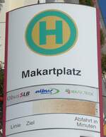 salzburg/748454/197222---obusslbalbus-haltestellenschild---salzburg-makartplatz (197'222) - ObusSLB/albus-Haltestellenschild - Salzburg, Makartplatz - am 13. September 2018