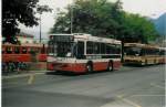 (014'231) - SBC Chur - Nr. 14/GR 97'514 - Volvo/Lauber (ex Roth, Chur Nr. 28) am 2. Juli 1996 beim Bahnhof Chur