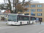 (221'544) - Interbus, Yverdon - Nr. 213/AG 546'704 - Mercedes (ex BVB Basel Nr. 791; ex Knecht, Windisch; ex AAGS Schwyz Nr. 84; ex VR La Chaux-de-Fonds Nr. 228) am 27. September 2020 beim Bahnhof Lenzburg (Einsatz Eurobus)