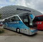 Setra S 416 HDH  Starcar , SO 21950, in München/D, Allianz Arena, Schneider Reisen und Transport AG, Langendorf, Aufgenommen am 8.