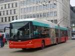 (166'385) - VB Biel - Nr. 57 - Hess/Hess Gelenktrolleybus am 24. Oktober 2015 in Biel, Zentralplatz