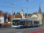 (167'942) - VBL Luzern - Nr. 219 - Hess/Hess Gelenktrolleybus am 25. Dezember 2015 in Luzern, Bahnhofbrcke