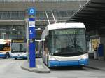 (245'349) - VBL Luzern - Nr. 215 - Hess/Hess Gelenktrolleybus am 25. Januar 2023 beim Bahnhof Luzern