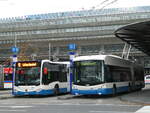 (256'901) - VBL Luzern - Nr. 217 - Hess/Hess Gelenktrolleybus am 10. November 2023 beim Bahnhof Luzern