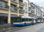 (170'177) - VMCV Clarens - Nr. 5 - Van Hool Gelenktrolleybus am 18. April 2016 in Montreux, Escaliers de la Gare
