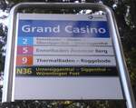 (176'261) - A-welle-Haltestellenschild - Baden, Grand Casino - am 22.