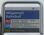 (209'392) - A-welle-Haltestellenschild - Mgenwil, Bahnhof - am 8.