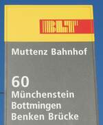 muttenz/759423/230268---blt-haltestellenschild---muttenz-bahnhof (230'268) - BLT-Haltestellenschild - Muttenz, Bahnhof - am 9. November 2021