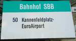 (132'564) - BVB-Haltestellenschild - Basel, Bahnhof SBB - am 7.