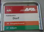 Adelboden/737095/130363---afa-haltestellenschild---adelboden-dorf (130'363) - AFA-Haltestellenschild - Adelboden, Dorf - am 11. Oktober 2010