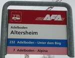 Adelboden/738157/131126---afa-haltestellenschild---adelboden-altersheim (131'126) - AFA-Haltestellenschild - Adelboden, Altersheim - am 28. November 2010