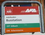 (178'227) - AFA-Haltestellenschild - Adelboden, Busstation - am 29. Januar 2017