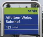 affoltern-weier/873754/271207---bls-haltesellenschild---affoltern-weier-bahnhof (271'207) - bls-Haltesellenschild - Affoltern-Weier, Bahnhof - am 17. Januar 2025