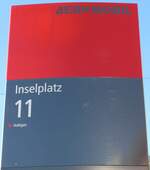 (167'749) - BERNMOBIL-Haltestellenschild - Bern, Inselplatz - am 13.