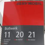 Bern/748283/196358---bernmobil-haltestellenschild---bern-bollwerk (196'358) - BERNMOBIL-Haltestellenschild - Bern, Bollwerk - am 1. September 2018