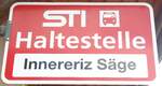 (133'855) - STI-Haltestellenschild - Eriz, Innereriz Sge - am 28.