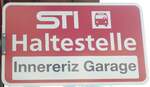 (133'859) - STI-Haltestellenschild - Eriz, Innereriz Garage - am 28.