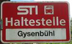 (133'861) - STI-Haltestellenschild - Eriz, Gysenbhl - am 28.