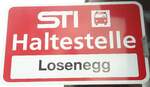 (133'866) - STI-Haltestellenschild - Eriz, Losenegg - am 28.