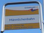 Grindelwald/749199/200498---grindelwaldbus-haltestellenschild---grindelwald-maennlichenbahn (200'498) - GrindelwaldBus-Haltestellenschild - Grindelwald, Mnnlichenbahn - am 1. Januar 2019