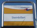 (223'869) - GrindelwaldBus-Haltestellenschild - Grindelwald, Steinbillen - am 28. Februar 2021