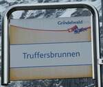 Grindelwald/811531/248839---grindelwaldbus-haltestellenschild---grindelwald-truffersbrunnen (248'839) - GrindelwaldBus-Haltestellenschild - Grindelwald, Truffersbrunnen - am 18. April 2023