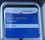 Grindelwald/873874/271259---grindelwaldbus-haltestellenschild---grindelwald-grund (271'259) - GrindelwaldBus-Haltestellenschild - Grindelwald, Grund Bahnhof - am 18. Januar 2025