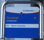 Grindelwald/873912/271288---grindelwaldbus-haltestellenschild---grindelwald-terminal (271'288) - GrindelwaldBus-Haltestellenschild - Grindelwald, Terminal - am 18. Januar 2025