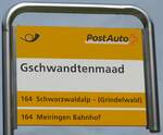 (197'776) - PostAuto-Haltestellenschild - Gschwandtenmaad, Gschwandtenmaad - am 16.