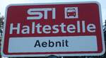 Heiligenschwendi/741122/136769---sti-haltestellenschild---heiligenschwendi-aebnit (136'769) - STI-Haltestellenschild - Heiligenschwendi, Aebnit - am 21. November 2011