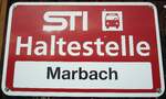(148'317) - STI-Haltestellenschild - Heimenschwand, Marbach - am 15.