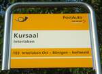 (134'562) - PostAuto-Haltestellenschild - Interlaken, Kursaal - am 27.