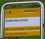 (160'994) - PostAuto-Haltestellenschild - Kaltenbrunnen, Kaltenbrunnen - am 25. Mai 2015