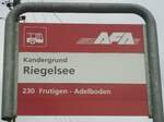 (138'461) - AFA-Haltestellenschild - Kandergrund, Riegelsee - am 6. April 2012