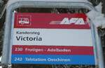 (131'692) - AFA-Haltestellenschild - Kandersteg, Victoria - am 26. Dezember 2010