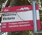 (231'376) - AFA-Haltestellenschild - Kandersteg, Victoria - am 16.