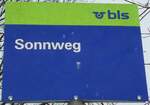 (131'746) - bls-Haltestellenschild - Langnau, Sonnweg - am 28.