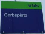 (131'748) - bls-Haltestellenschild - Langnau, Gerbeplatz - am 28.