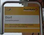 Lauterbrunnen/745895/171744---postauto-haltestellenschild---lauterbrunnen-dorf (171'744) - PostAuto-Haltestellenschild - Lauterbrunnen, Dorf - am 12. Juni 2016