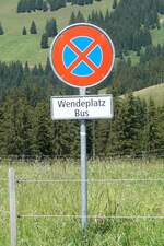 (252'639) - Wendeplatz Bus am 11. Juli 2023 in Lenk, Bhlberg