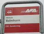 (138'464) - AFA-Haltestellenschild - Mitholz, Balmhorn - am 6.