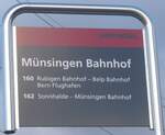 Munsingen/750100/212891---bernmobil-haltestellenschild---muensingen-bahnhof (212'891) - BERNMOBIL-Haltestellenschild - Mnsingen, Bahnhof - am 14. Dezember 2019